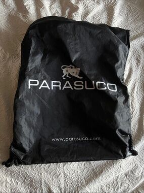 Parasuco Black Logo Drawstring Backpack